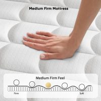 14 Inch Mattress Queen Size - 2025 Upgraded Hybrid Cooling Gel Memory Foam & Pocket Coils, Medium Firm Mattress in a Box for Back Neck Pain Relief, Motion Isolation, Edge Support, Breathable, White - Image 5