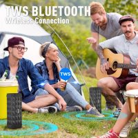 BUGANI Bluetooth Speakers, Portable Speakers, 100FT Range Bluetooth 5.0 TWS Pairing,IPX5 Waterproof Speakers Built-in Mic, 24H Play Type-C,Suitable for Outdoor Speakers at Travel/Party(2 Pack) - Image 6