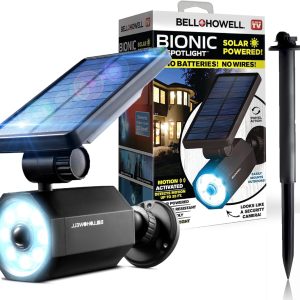 Bell+Howell Bionic Spotlight Motion Solar Spot Lights Outdoor Waterproof, Landscape Light, Outdoor Solar Yard Lighting Weather Resistant, Super Bright LED Lights, for Garden, Lawn As Seen On TV