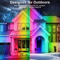 300FT Permanent Outdoor RGB Lights - IP67 Waterproof with Smart App Control Remote, DIY Scene Modes, Music Synchronization, Eaves Light for Garden Decor, Deck, Christmas, Party, Party, Halloween,Roof - Image 4