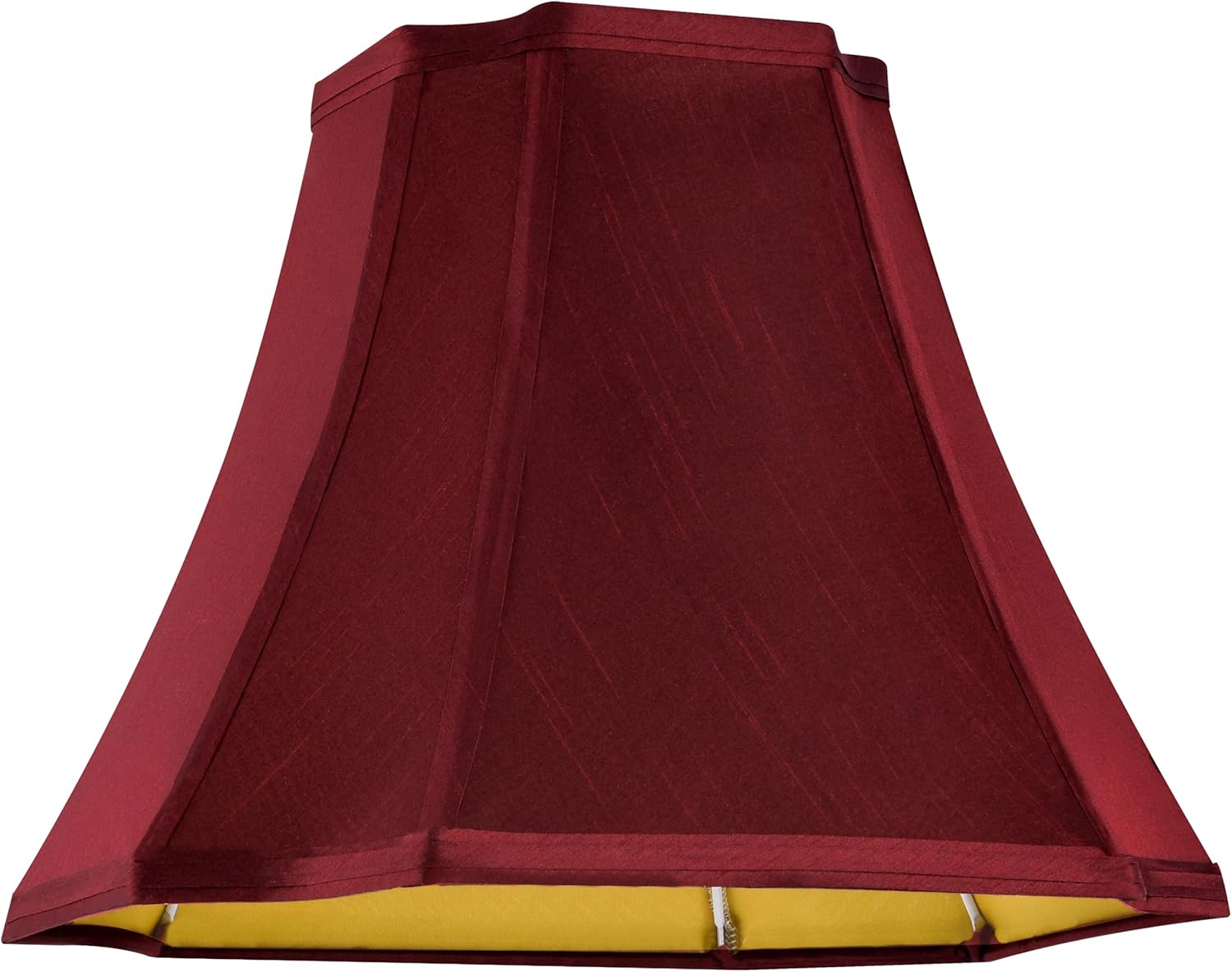 GO&SO 13.2" Medium Burgundy Lampshades Red,Square Cut Corner Lamp Shades for Floor and Table Lamps, 6.5x13.2x10.6", Burgundy, Natural Lampshade Replacement, Easy Assembly Required (Set of 2) - Image 2
