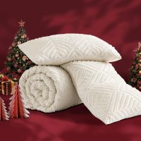 Andency King Size Comforter Set Beige, 3 Pieces Boho King Bedding Comforter Set Cream, All Season Soft Lightweight Tufted Textured Down Alternative Comforter Fluffy Bed Set - Image 3