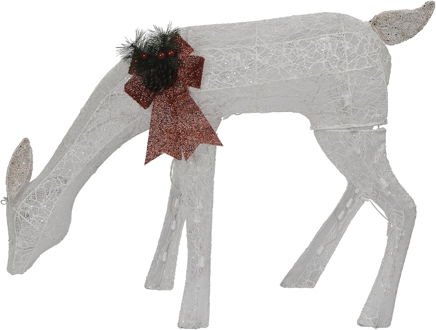 Alpine Corporation 28" H Mesh Grazing Holiday Reindeer Lawn Decoration with Cool White Lights, Christmas Decoration - Image 9