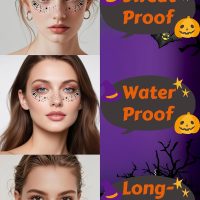 6PCS Halloween Spider Glitter Freckles Face Tattoo, Halloween Makeup Patches for Face Rave Costume Accessories (Spider Kiss) - Image 5