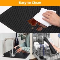 Electric Stove Top Covers, Heat Resistant No Crease Ceramic Glass, Induction, Cook Top, Flat RV Range Covers Protector, Oven, XL Dish Drying Mat for Kitchen Appliances - Black - Image 4