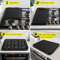 FLASLD Soft Gas Stove Burner Cover Fabric Mat, 29.5×21 Inches Foldable Easy Clean Gas Stove Protector, Anti Dust Stove Covers, Washable Stove Guard Top Protector - Image 6