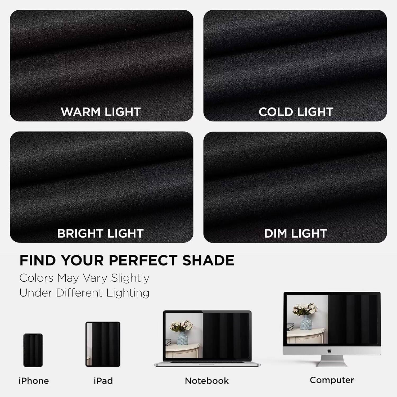 Joydeco Blackout Curtains for Bedroom, Black Out Curtains 96 Inch Long, Black Curtains with Rod Pocket Back Tab, Room Darken Light Blocking Noise Reducing Wrinkle-Free Drapes for Living Room, 2 Panels - Image 7