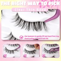 Veleasha Lashes Wispy False Eyelashes 100% Handmade Eyelashes Natural Look Fake Lashes Lightweight Lashes with Soft Clear Band 5 Pairs Pack (G2) - Image 4