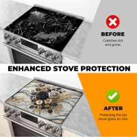 Heat-Resistant Glass Stove Top Cover with Anti-Slip Rubber Coating – 28.5x20.5 Inch Electric Stove Protector, Scratch-Resistant, Expands Counter Space, Stylish Kitchen Decor - Image 5