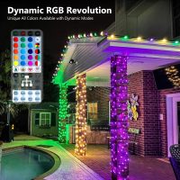 Brizled Color Changing Christmas Lights, 33ft 100 LED RGB Light String with Remote, Dimmable Mini Light String, USB Indoor Decorative Lighting Party Xmas Tree Wreath Year-Round Holiday - Image 2