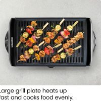 Chefman Electric Smokeless Indoor Grill w/ Non-Stick Cooking Surface & Adjustable Temperature Knob from Warm to Sear for Customized BBQing, Dishwasher Safe Removable Water Tray, Black - Image 5
