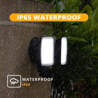 UME 19W LED Flood Light Motion Sensor Outdoor, 2 Adjustable Head, 2000LM, 5000K, IP65 Waterproof, Dusk to Dawn Security Light with Photocell for Exterior,Outside,Garage,House(Black) - Image 6
