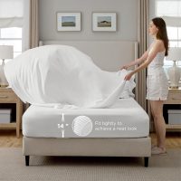 Bedsure Queen Comforter Set White - Bed in a Bag Queen Size 7 Pieces, GentleSoft™ Pintuck Bed Set Gift for Family, Pinch Pleat White Comforter with Sheets, Pillowcases & Shams - Image 5