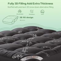 BEDLORE King Mattress Topper Viscose Derived from Bamboo, Thick Pillow Top Mattress Pad with Stretchable Pockets for 6"-18" Mattress, Soft Breathable Mattress Topper for Back Pain Relief(Dark Gray) - Image 5