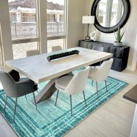 Lahome Modern Abstarct Area Rugs 5x7, Washable Teal 5x7 Bedroom Rug Soft Living Room Rug Non Slip, Low-Pile Indoor Rugs for Living Room Minimalist Floor Carpet for Dining Room Kids Playroom - Image 6