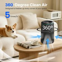 Air Purifiers for Bedroom Home with Sleep Mode for Smoke Pet Dander Odors, Small Air Purifier with Fragrance Sponge, Blue Ambient Light, 23dB Quiet, 2 Pack Black - Image 2