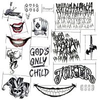 4 Sheets Joker Tattoos(Size:11.8"x7.87"), Halloween Temporary Tattoos for Men, Suicide Squad Fake Tattoo Stickers For Adults Halloween Cosplay Costumes Masquerade Party Makeup Accessories (normal) - Image 5