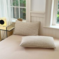 LifeTB Queen Comforter Set Tan Gingham Comforter Modern Style Beige Plaid Comforter Set 3 Pieces Fluffy Grid Checkered Comforter with 2 Pillowcases Boho Gingham Bedding Set Queen Size - Image 9