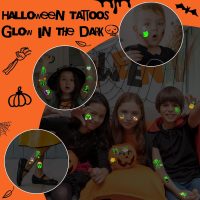 U-Goforst 200 PCS Halloween Tattoos for Kids, Glow in The Dark Halloween Party Favors, Halloween Temporary Tattoos Goodie Goody, Halloween Treats Bag Stuffers Bulk - Image 6