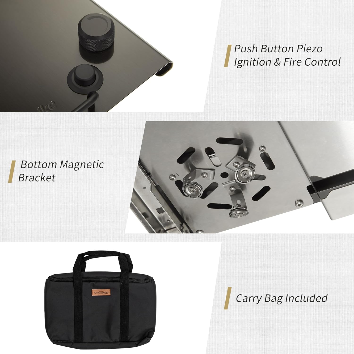 Naturehike Camping Gas Stove for IGT Table, Folding Isobutane Stove with Carry Bag, Portable Camp Stove for Outdoor Car Camping Cooking Tailgating - Image 6