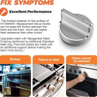 𝟮𝟬𝟮𝟱 𝙐𝙥𝙜𝙧𝙖𝙙𝙚𝙙 W10594481 Gas Range Stove Knobs 5pcs Replaces for Whirlpool Range/Oven WCG97US6DS00 WCG97US0DS00 - W10594481 Stainless Steel Cooker Stove Control Knobs Replaces AP6023301 - Image 4