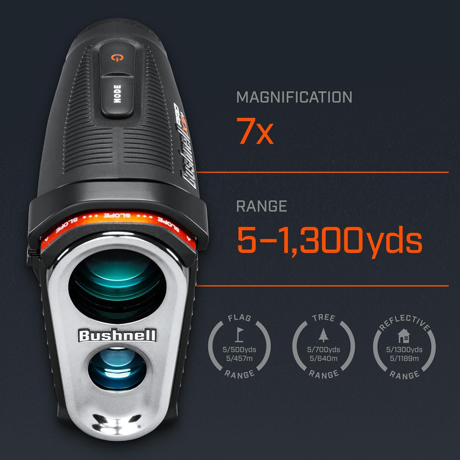 Bushnell Pro X3+ Golf Rangefinder with Wind Speed and Direction,1300 Yard Range,7X Magnification, Pin Locking with Visual Jolt - Image 16