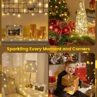 Minetom Fairy Lights Battery Operated with Remote, 33Ft 100 LED Waterproof String Lights Indoor Outdoor, Starry Twinkle Light for Christmas Home Bedroom Wedding DIY Centerpiece Decor - Image 7