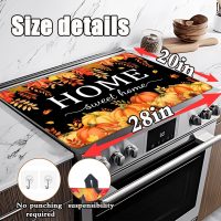 Fall Pumpkin Stove Cover For Electric Stove, 20x28 Glass Stove Top Mat Fall Black Heat Resist Electric Gas Range Mat Sweet Home Decor Glass Top Protector Kitchen Induction Cooktop Pad - Image 5