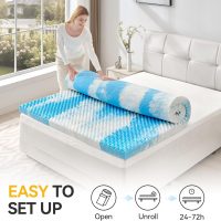 SINWEEK 2 Inch Egg Crate Memory Foam Mattress Topper Twin Size, Soft Mattress Pad for Back Pain Relief, Bed Topper, CertiPUR-US Certified, Blue - Image 7