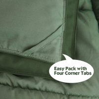 HIG 3pc Green Queen Size Comforter Set - All Season Reversible Down Alternative Bedding Comforter Set - Quilted Duvet Insert with Corner Tabs - Box Stitched Blanket - Breathable, Soft, Fluffy - Image 5