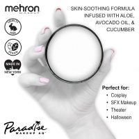 Mehron Makeup Paradise Makeup AQ Pro Size | Stage & Screen Performance, Face & Body Painting, Beauty, Cosplay, and Halloween | Water Activated Face Paint, Body Paint 1.4 oz (40 g) – White - Image 2