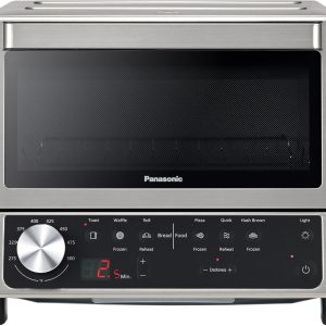 Panasonic FlashXpress Toaster Oven Countertop, 4-Slice Compact Size w/Double Infrared Heating, PFAS-free, 6 Auto Cook Options & Precise Temperature Control, 1300W - NB-G200P (Stainless Steel)