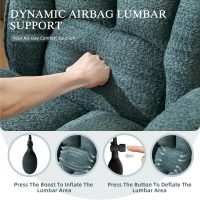 Criss Cross Legged Office Chair with Flip-Up Arms and Wheels, Wide Seat Desk Chair with Built-In Dynamic Airbag Lumbar Support, Modern Cross-Leg Chair for Home Office, Apartment, Vanity, Dark Green - Image 4