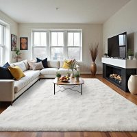 LOCHAS Ultra Soft Indoor Modern Area Rugs Fluffy Living Room Carpets for Children Bedroom Home Decor Nursery Rug 4x6 Feet, White - Image 8