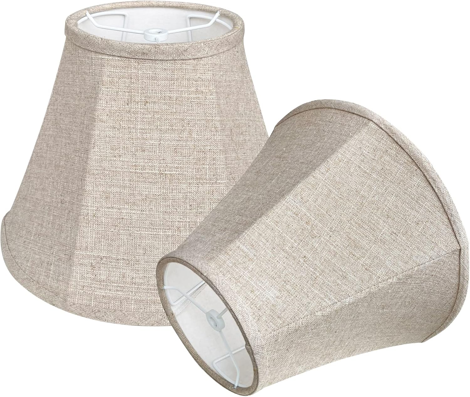 Double Brown Lamp Shade Set of 2, TOOTOO STAR Large Barrel Lampshade for Floor Light and Table Lamp 6x12x8.5 inch, DIY Fabric Natural Linen Hand Crafted, Spider (Brown, 6x12x8.5 inch) - Image 5