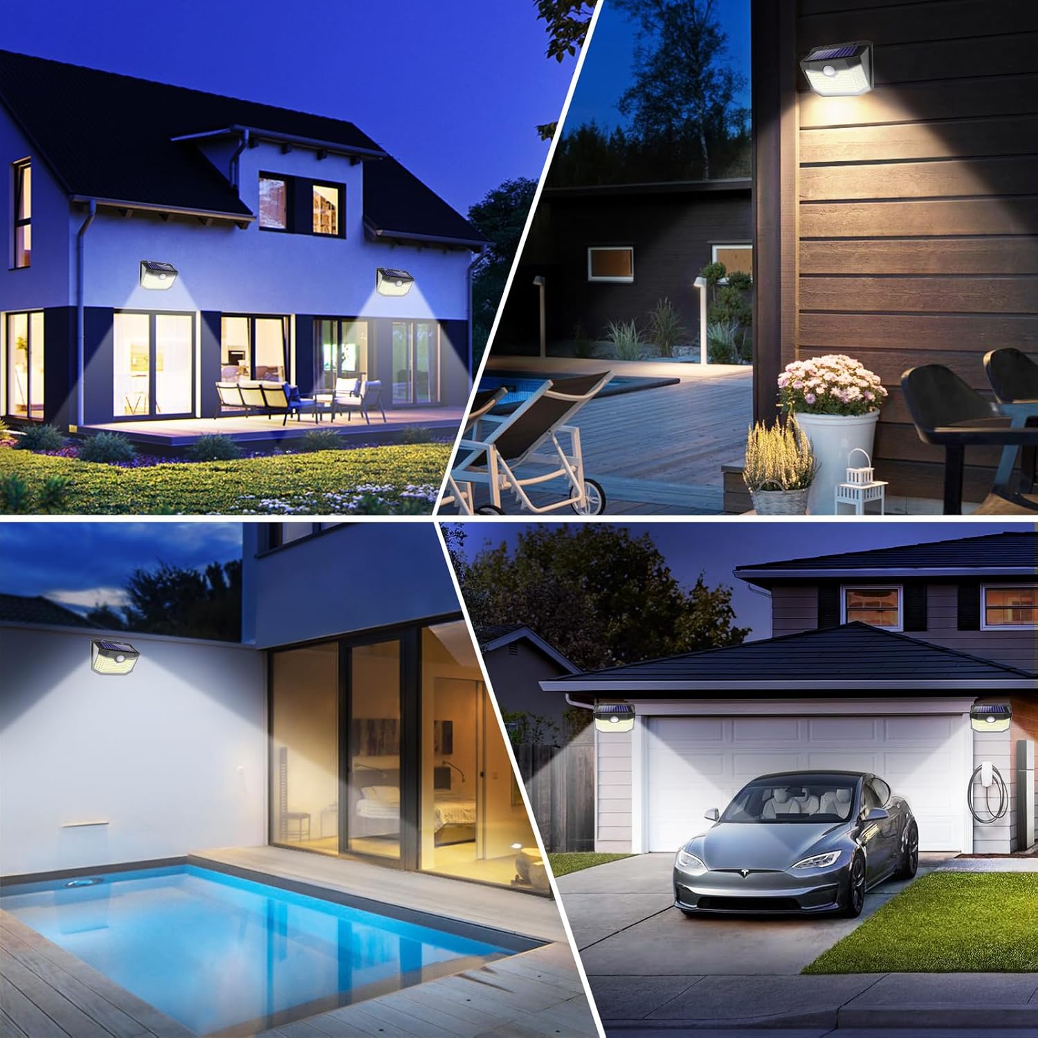 Aootek Solar Lights 4 Packs, Motion Sensor Light IP65 Waterproof with 3 Lighting Modes,Solar Lights Outdoor Waterproof for Garden Patio Garage Yard Deck - Image 7