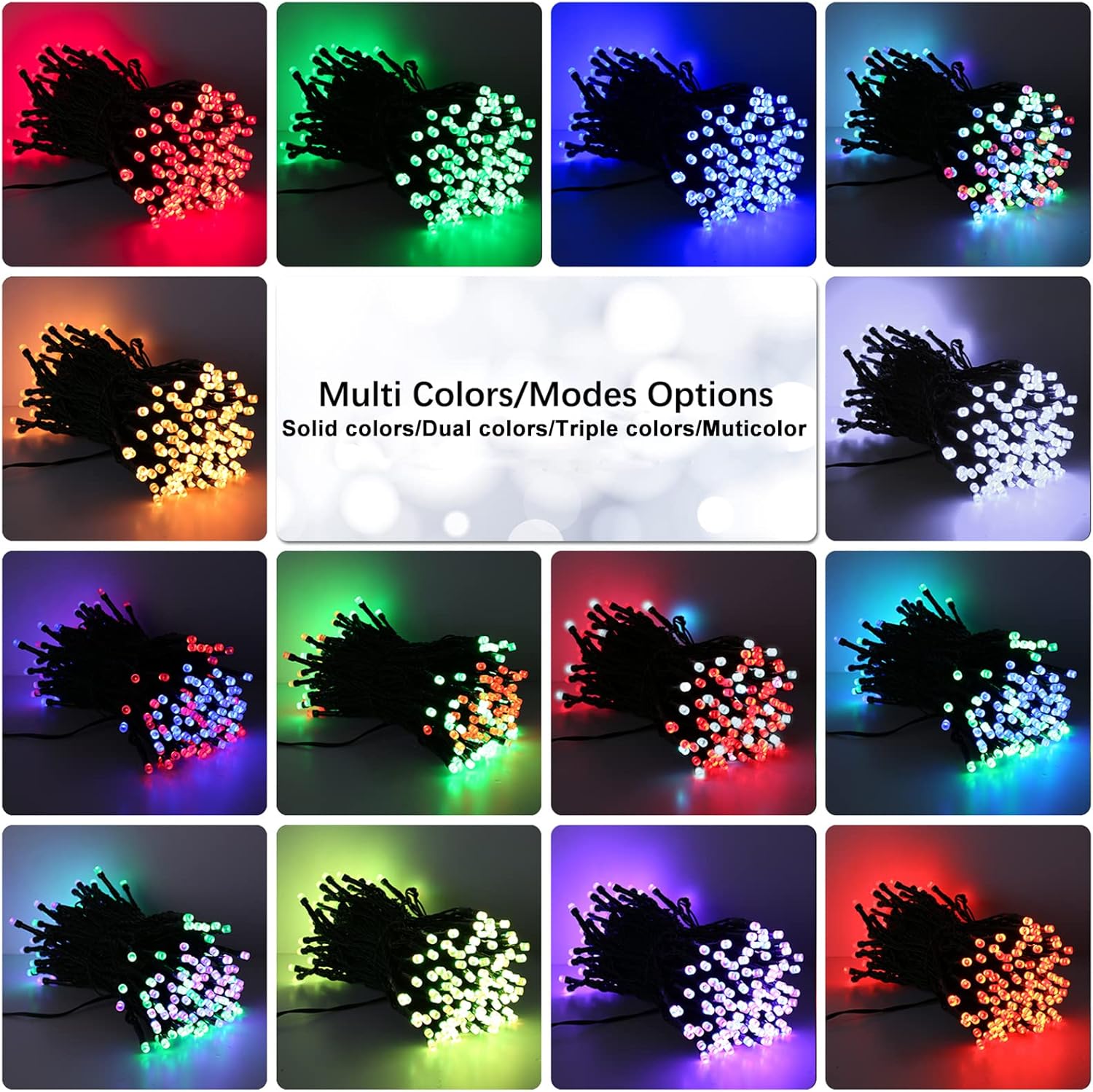Brizled Color Changing Christmas Lights, 33ft 100 LED RGB Light String with Remote, Dimmable Mini Light String, USB Indoor Decorative Lighting Party Xmas Tree Wreath Year-Round Holiday - Image 7