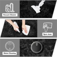 6x9 Fluffy Area Rug for Living Room,Shag Area Rugs for Bedroom,Black Soft Fuzzy Rug Non-Shedding Indoor Plush Carpet for Kids Bedroom Nursery Dorm Home Decor - Image 4