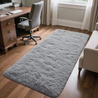 Runner Rug for Bedroom, 2x6 Soft Shag Fluffy Area Rugs for Girls Boy's Room, Plush Shaggy Carpet with Non-Slip Bottom for Living Room Dorm, Grey - Image 8