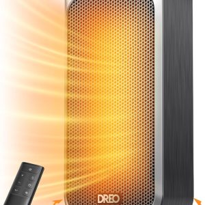 Dreo Quiet Space Heater, 1500W Portable Heaters for Indoor Use with Remote, 70° Oscillation, Fast and Safety Electric PTC Ceramic for Desk Office Bedroom, 12H Timer