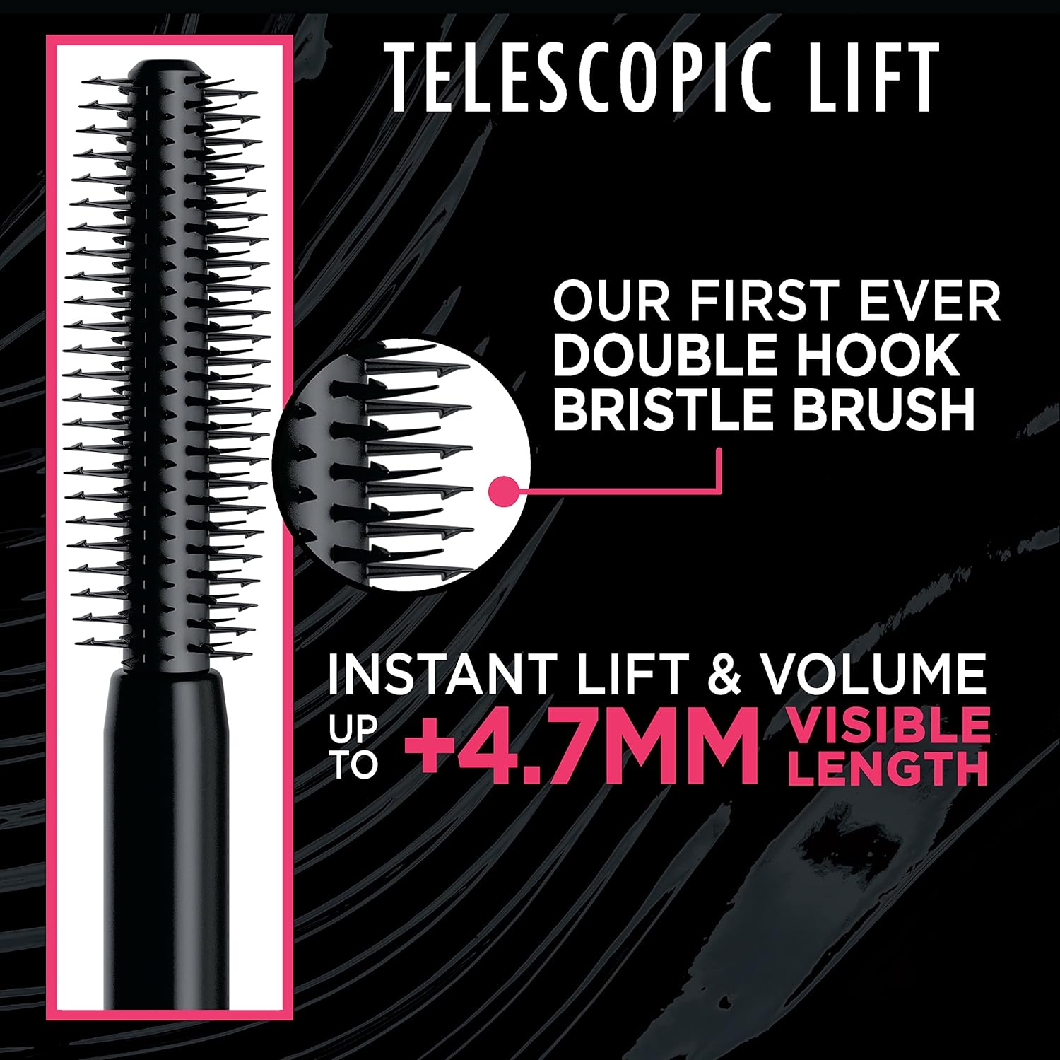 L'Oreal Paris Telescopic Lift Mascara, Lengthening and Volumizing Eye Makeup, Lash Lift with Up to 36HR Wear, Waterproof, Black, 0.33 Fl Oz - Image 3