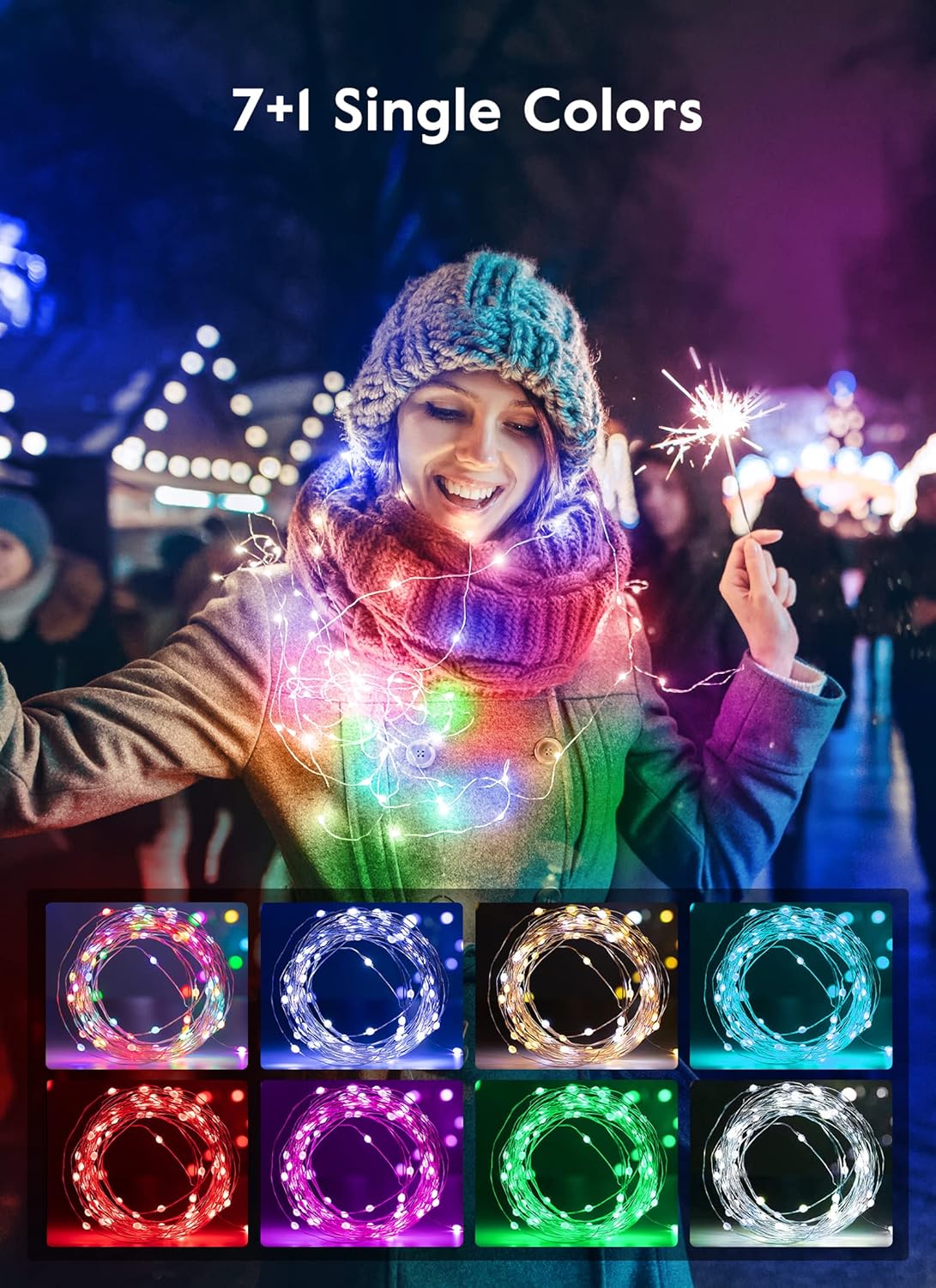 Minetom Fairy Lights Color Changing - 33FT 100 LED String Lights with Remote,11 Modes, USB Fairy Lights Indoor, Twinkle Christmas Fairy Light for Bedroom Indoor Classroom - Image 4