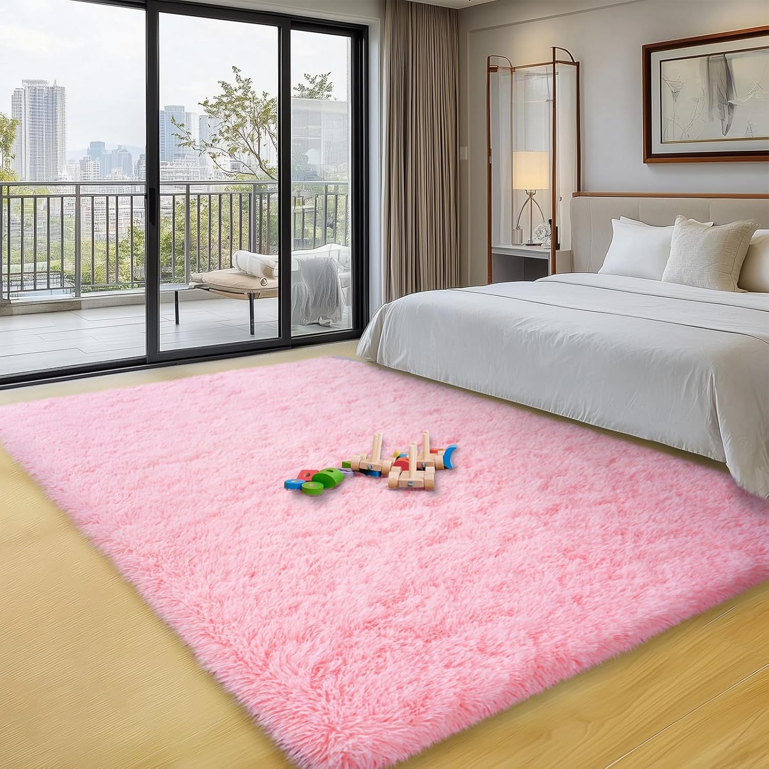 Pink Area Rugs for Bedroom, 4x6 Fluffy Soft Shag Rugs for Living Room, Small Fuzzy Plush Shaggy Carpets for Boys and Girls Dorm Room Home Decor (4ft x 6ft, Pink) - Image 7