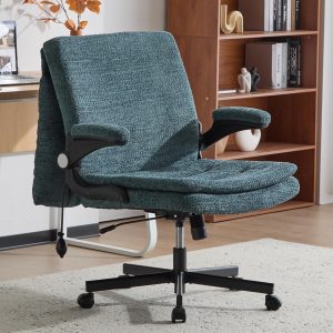 Criss Cross Legged Office Chair with Flip-Up Back (Dark Green)