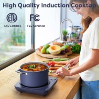 CIARRA CATIH1A-M Portable Induction Cooktop, Slim Single Electric Countertop Burner with Sensor Touch and Digital time, Blue - Image 2
