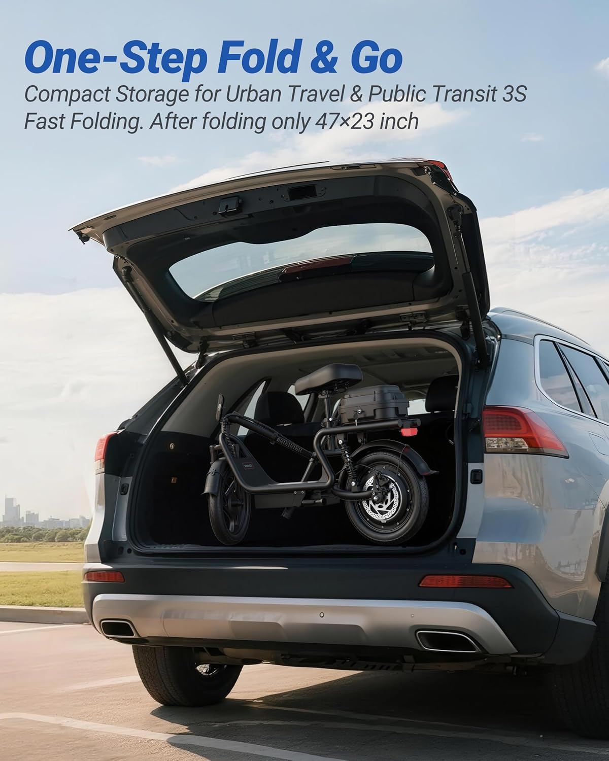 Maxshot Electric Scooter, 8.5" /10" /14" Tire, 16/19/22 Mph Top Speed, 12/16/21/27/28/49/50 Miles Long Range, Folding Escooter for Adults and Kids with Seat Bag, Dual Braking, Dual Suspension, App - Image 9
