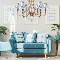VIHOSE 6 Pcs Chandelier Shades Small Chinoiserie Lamp Shade French Countryside Toile Clip Bulbs Lampshade 3 x 6 x 5 Inch Lamp Chimney Cover for Chandelier Farmhouse (Blue Floral) - Image 6