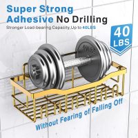 EUDELE 5-Pack Rustproof Stainless Steel Shower Caddy – No Drill Adhesive Bathroom Organizer with Large Capacity, Spacious Shower Shelves for Inside Shower, Kitchen & Home Decor Storage-XL Size - Image 4