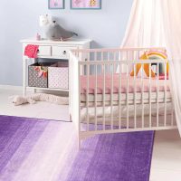 Wonnitar Washable 3x5 Purple Rugs for Bedroom, Modern Non-Slip Soft Nursery Area Rugs, Non-Shedding Ombre Low Pile Bathroom Throw Mat, Floor Carpet for Kitchen Dorm Playroom (Purple, 3'x5') - Image 5