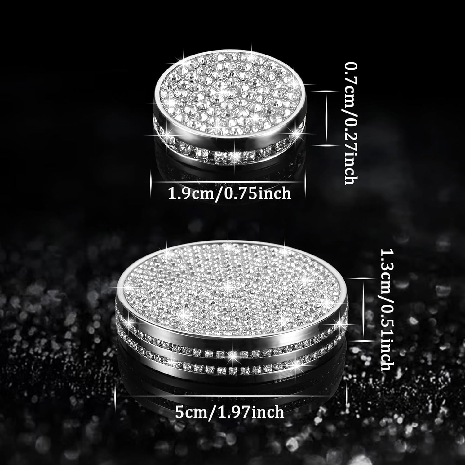TOMALL Bling Center Console Multimedia Knob Button Cover Compatible with Cadillac CT5 CT6 XT4 XT5 XT6 Crystal Media Button Cover Trim Bling Interior Modification Trims for Car Accessories - Image 2